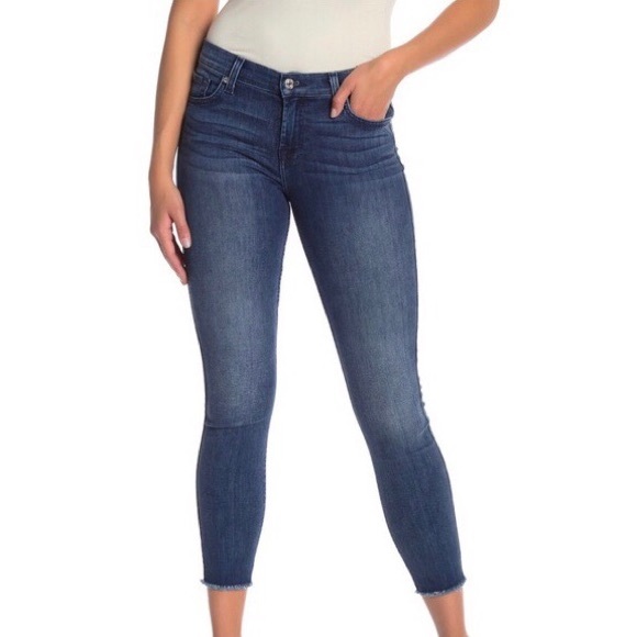 7 For All Mankind Raw Hem Skinny Jeans (27) NWT - Picture 7 of 8